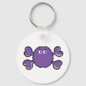 prurple fuzzy monster Skull purple Crossbones