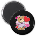 girl  teddy bear in love lots of hearts design