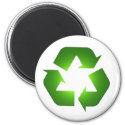 Green recycling icon in 3D