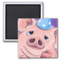 Pig in a Party Hat | Animal Art Magnet