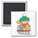 winter sled cute teddy bear design