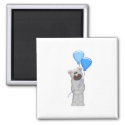 grey bear holding balloons