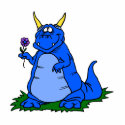 Light Blue Dragon with Flower