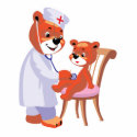 doctor bear tending patient