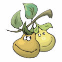 cute pair of pears happy characters