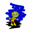 Scared little alien in space suit