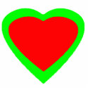 Christmas Ornaments Heart Red Green
