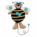 Teal Patches Bumble Bee Bear