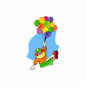 Flying Clown with Balloons