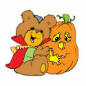 halloween teddy bear with jack-o-lantern pumpkin