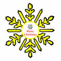 Christmas Tree Ornament Snowflake 1 Yellow  White