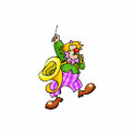 Clown playing horn