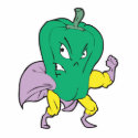 superhero green pepper cartoon character