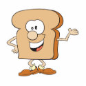 happy silly bread toast cartoon