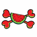 watermelon Skull red Crossbones