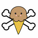 kawaii chocolate ice cream cone crossbones