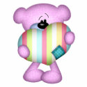 fuzzy purple stripes heart love bear