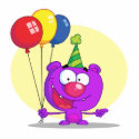 purple birthday balloons party bear