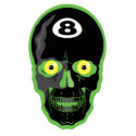 green 8 ball skull