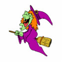Cackling Witch on Broom