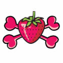 strawberry Skull pink Crossbones