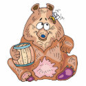 cute silly bear with honey