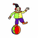 Clown on a ball