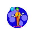 Silly clown with a balloon