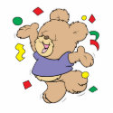 throwing confetti cute party time teddy bear