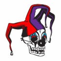 evil jester clown skull