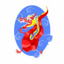 Asian Angry Red Dragon