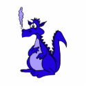 Blue Dragon with smoke