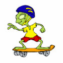 Alien on Skateboard