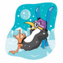 happy skiier penguin