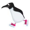 goofy penguin on iceskates