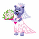 pretty bride bear with bouquet