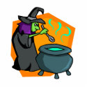 Witch with cauldron