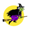 Witch flying by moon