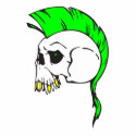 green mohawk skull