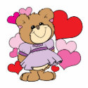 girl  teddy bear in love lots of hearts design