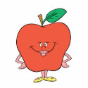 happy silly apple cartoon