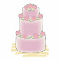 pink three layer cake