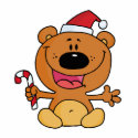 silly candy cane santa christmas bear