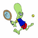 Alien playing tennis