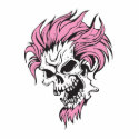 crazy pink hair skull