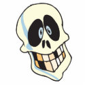 funny grinning skeleton skull