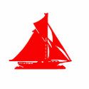 Christmas Ornament Sailboat Red