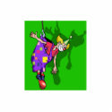 Clown hanging from pants