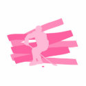 Pink Hockey Player Logo