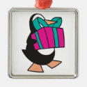 penguin with present